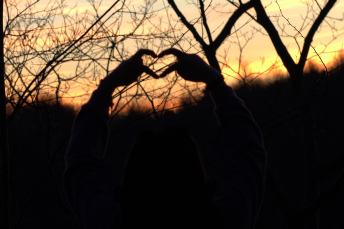 Twilight Silhouettes - Heart Silhouette at Sunset
